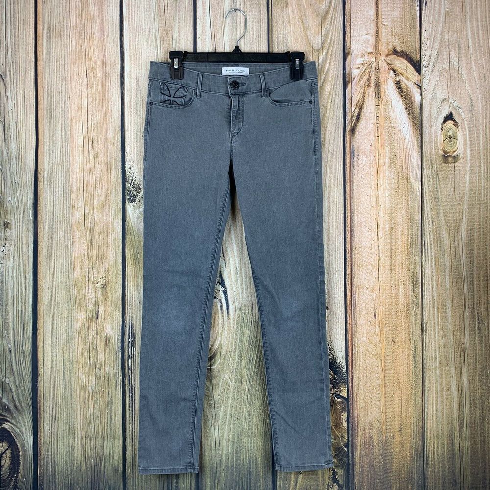 Habitual Womens Gray Skinny Jeans Size 26